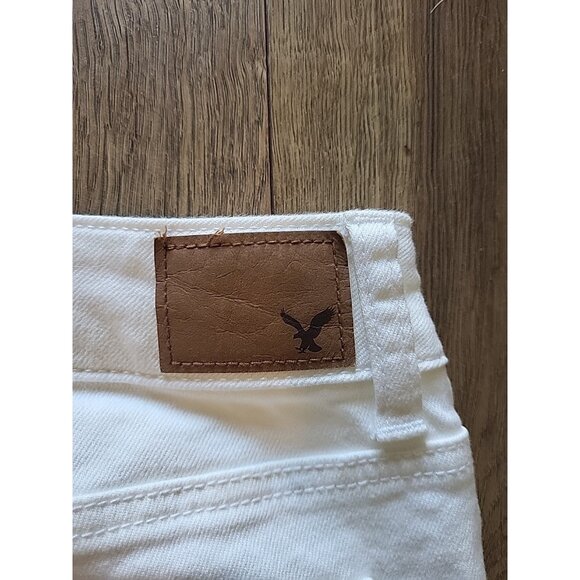 American Eagle Women's Shorts Stretch Raw Hem Size 18 White Low Rise NWT - Picture 7 of 8